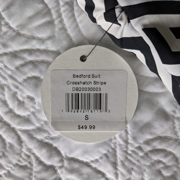 DOWNEAST "Bedford" Geometric Swimsuit Strappy Crisscross Straps Crosshatch Small - Picture 11 of 14